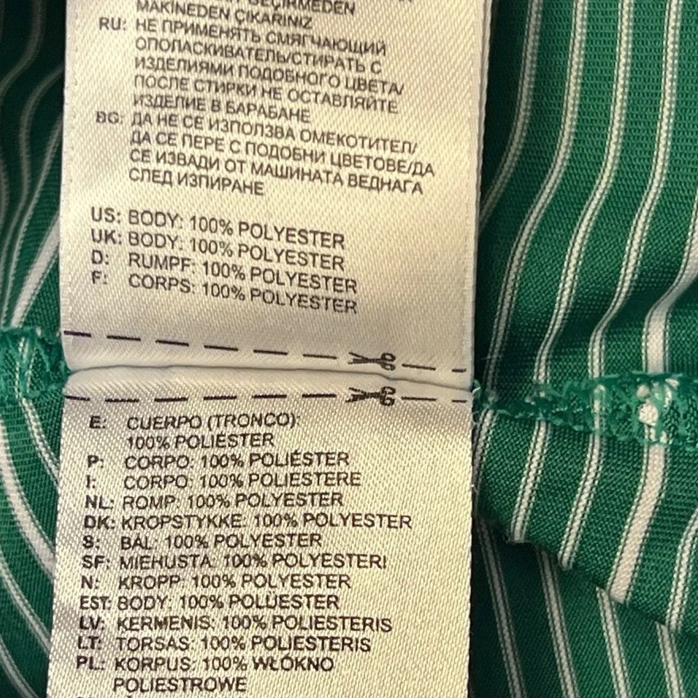 Adidas Golf‎ Shirt Men Size XL Green Striped Polo Climalite Embroidered Sporty